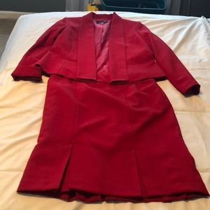 Women’s red skirt suit